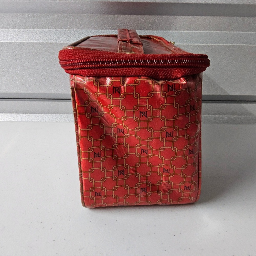 Purse N Makeup Train Case Cosmetic Organizer Travel Toiletry Bag Red - Picture 2 of 11
